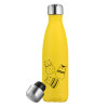 Yellow Stainless Steel Metallic Thermos, double-walled, 500ml