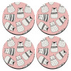 SET of 4 round wooden coasters (9cm)