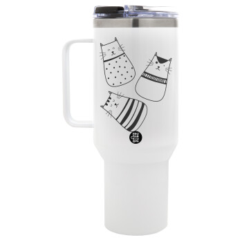 Cute cats, Mega Stainless steel Tumbler with lid, double wall 1,2L