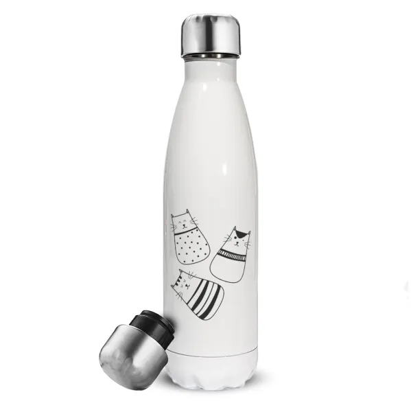 Cute cats — Metal mug thermos White (Stainless steel), double wall, 500ml