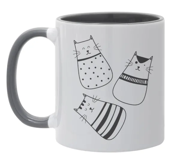 Cute cats — Mug colored grey, ceramic, 330ml