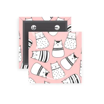 Cute cats, Κονκάρδα παραμάνα τετράγωνη 5x5cm