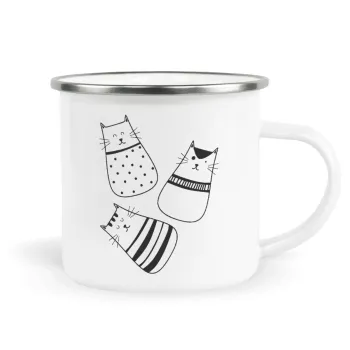 Cute cats, Κούπα Μεταλλική εμαγιέ λευκη 360ml