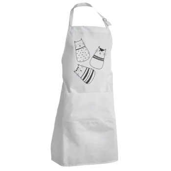 Cute cats, Adult Chef Apron (with sliders and 2 pockets)