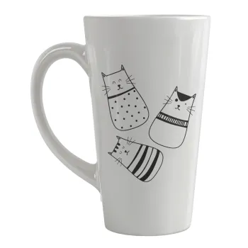 Cute cats, Κούπα κωνική Latte Μεγάλη, κεραμική, 450ml