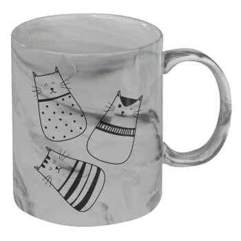 Cute cats, Mug ceramic marble style, 330ml