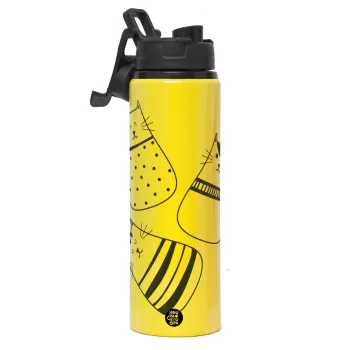 Cute cats, Metallic water bottle with safety lid, 850ml aluminum