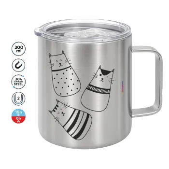 Cute cats, Mug Stainless steel double wall 300ml