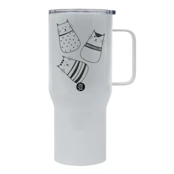 Cute cats, Tumbler με καπάκι, διπλού τοιχώματος (θερμό) 750L