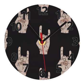 Rock hands, Ρολόι τοίχου γυάλινο (20cm)