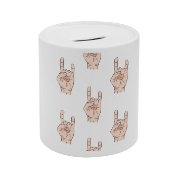 Rock hands, Κουμπαράς πορσελάνης με τάπα