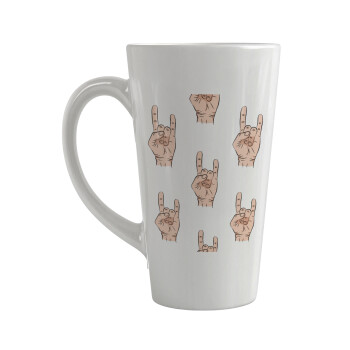 Rock hands, Κούπα κωνική Latte Μεγάλη, κεραμική, 450ml