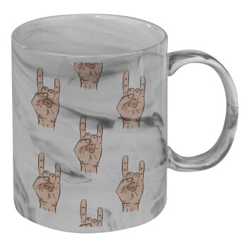 Rock hands, Mug ceramic marble style, 330ml