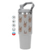 GREY color, 890ml (30oz) stainless Steel Tumbler with Handle