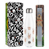 Easter candle, metallic white thermos bottle (500ml) & aromatic flat candle (30cm) (GRAY)