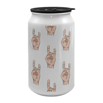 Rock hands, Κούπα ταξιδιού μεταλλική με καπάκι (tin-can) 500ml