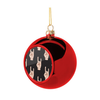 Rock hands, Χριστουγεννιάτικη μπάλα δένδρου Κόκκινη 8cm