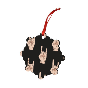 Rock hands, Christmas ornament snowflake wooden 7.5cm