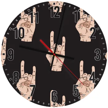 Rock hands, Ρολόι τοίχου ξύλινο (30cm)