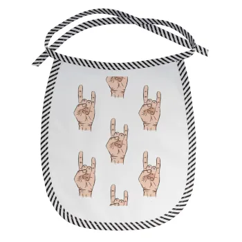 Rock hands, Σαλιάρα μωρού αλέκιαστη με κορδόνι Μαύρη