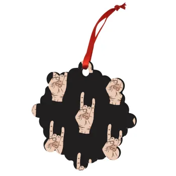 Rock hands, Christmas ornament snowflake wooden 7.5cm