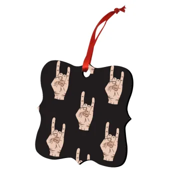 Rock hands, Christmas ornament polygon wooden 7.5cm