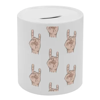 Rock hands, Κουμπαράς πορσελάνης με τάπα