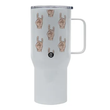 Rock hands, Tumbler με καπάκι, διπλού τοιχώματος (θερμό) 750L