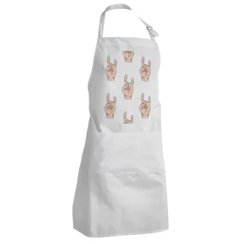 Rock hands, Adult Chef Apron (with sliders and 2 pockets)