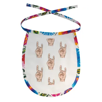 Rock hands, Σαλιάρα μωρού αλέκιαστη με κορδόνι Χρωματιστή