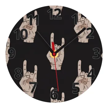 Rock hands, Ρολόι τοίχου γυάλινο (20cm)