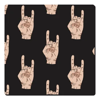 Rock hands, Τετράγωνο μαγνητάκι ξύλινο 6x6cm