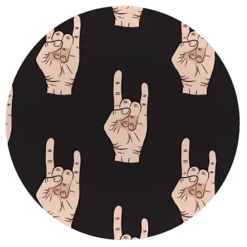 Rock hands, Mousepad Στρογγυλό 20cm