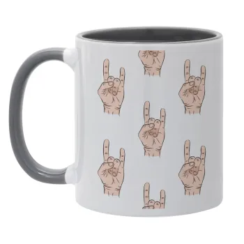 Rock hands, Mug colored grey, ceramic, 330ml
