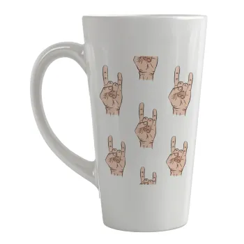 Rock hands, Κούπα κωνική Latte Μεγάλη, κεραμική, 450ml