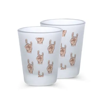 Rock hands, Σφηνοπότηρα γυάλινα 45ml του πάγου (2 τεμάχια)