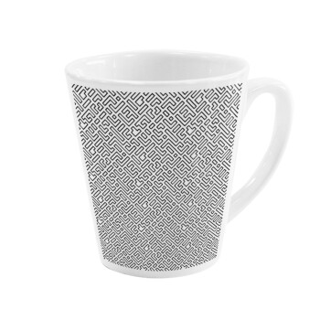 Doodle Maze, Κούπα κωνική Latte Λευκή, κεραμική, 300ml