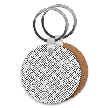 Doodle Maze, Μπρελόκ Ξύλινο στρογγυλό MDF Φ5cm