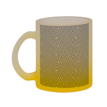 Doodle Maze, Κούπα γυάλινη δίχρωμη με βάση το κίτρινο ματ, 330ml
