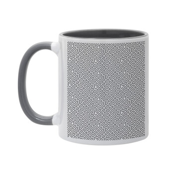 Doodle Maze, Mug colored grey, ceramic, 330ml