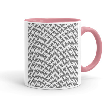 Doodle Maze, Mug colored pink, ceramic, 330ml