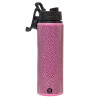 Metallic water bottle with safety lid, 850ml aluminum