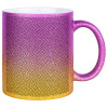 Κούπα Χρυσή/Ροζ Glitter, κεραμική, 330ml