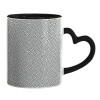 Mug heart black handle, ceramic, 330ml