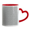 Mug heart red handle, ceramic, 330ml