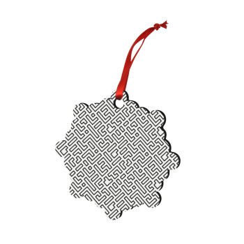 Doodle Maze, Χριστουγεννιάτικο στολίδι snowflake ξύλινο 7.5cm