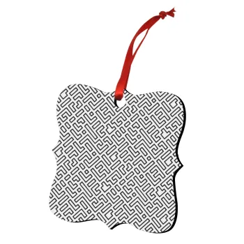 Doodle Maze, Στολίδι Χριστουγεννιάτικο στολίδι polygon ξύλινο 7.5cm