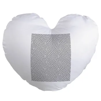 Doodle Maze, Μαξιλάρι καναπέ καρδιά 40x40cm περιέχεται το  γέμισμα