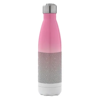 Doodle Maze, Μεταλλικό παγούρι θερμός Ροζ/Λευκό (Stainless steel), διπλού τοιχώματος, 500ml