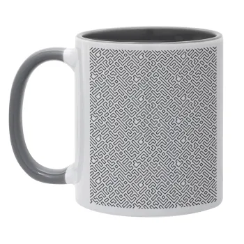 Doodle Maze, Mug colored grey, ceramic, 330ml
